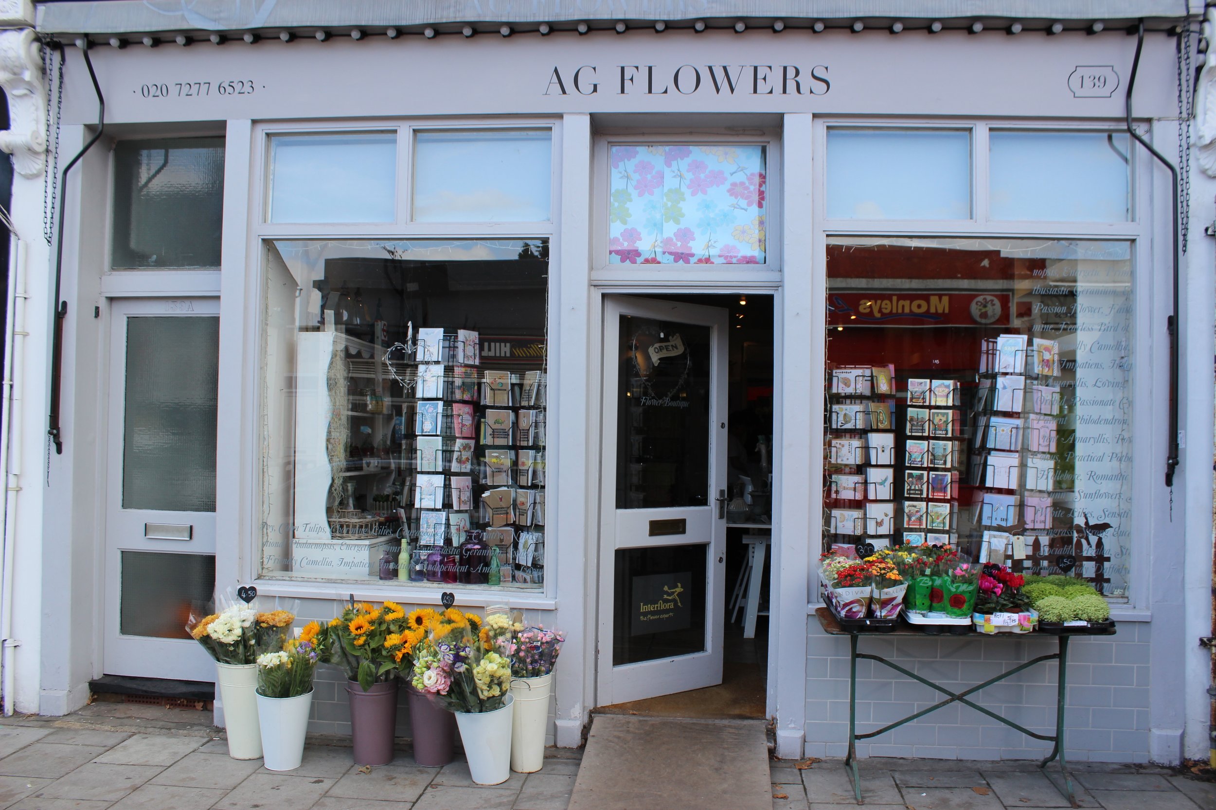 AG Flowers Florist in Nunhead South London Club