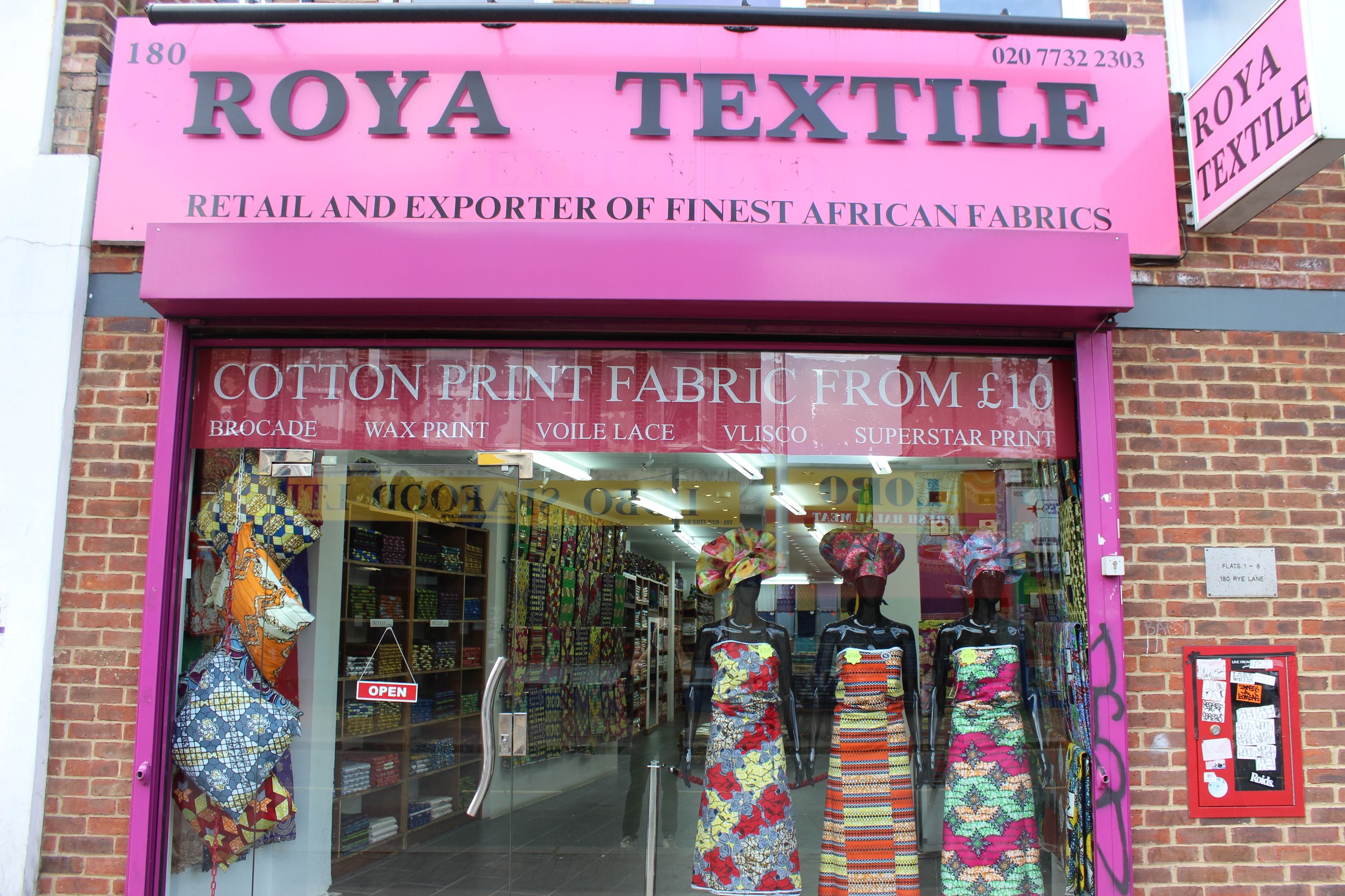 Roya Textile Fabric & Textiles Shop in Peckham South London Club