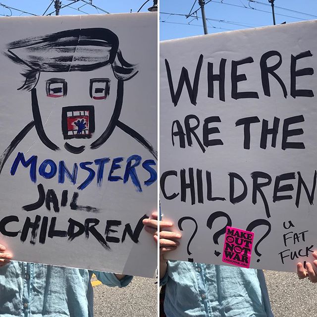 Signs by @adellelutz #dtla #marchagainstdeportation #stopseparatingfamilies