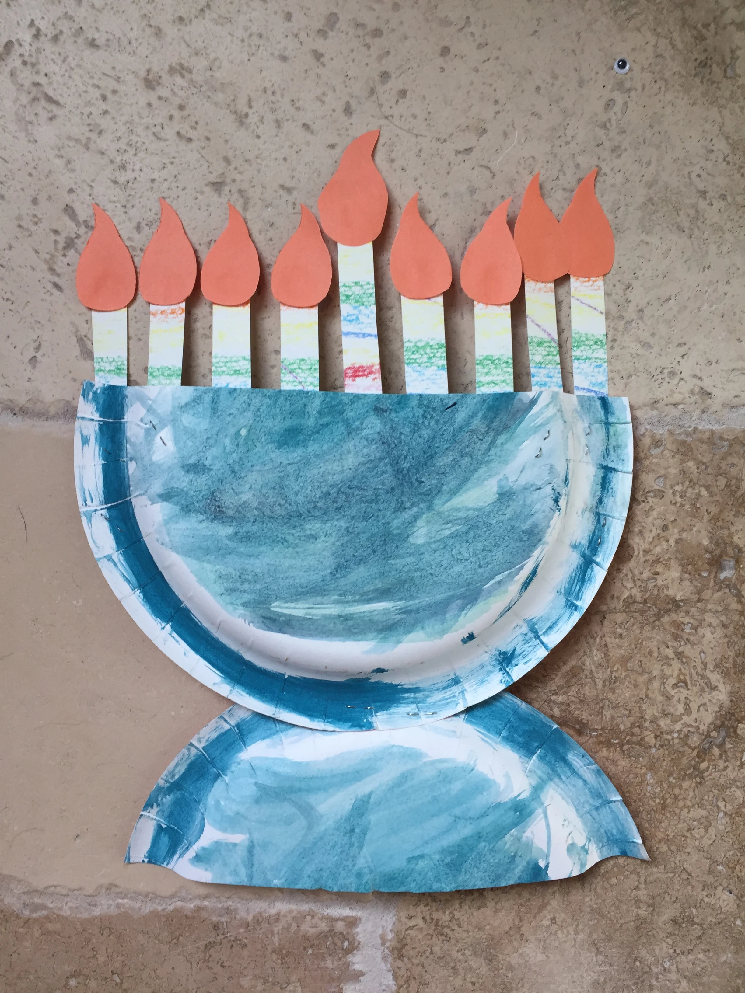 Hanukkah Paper Plate Menorahs