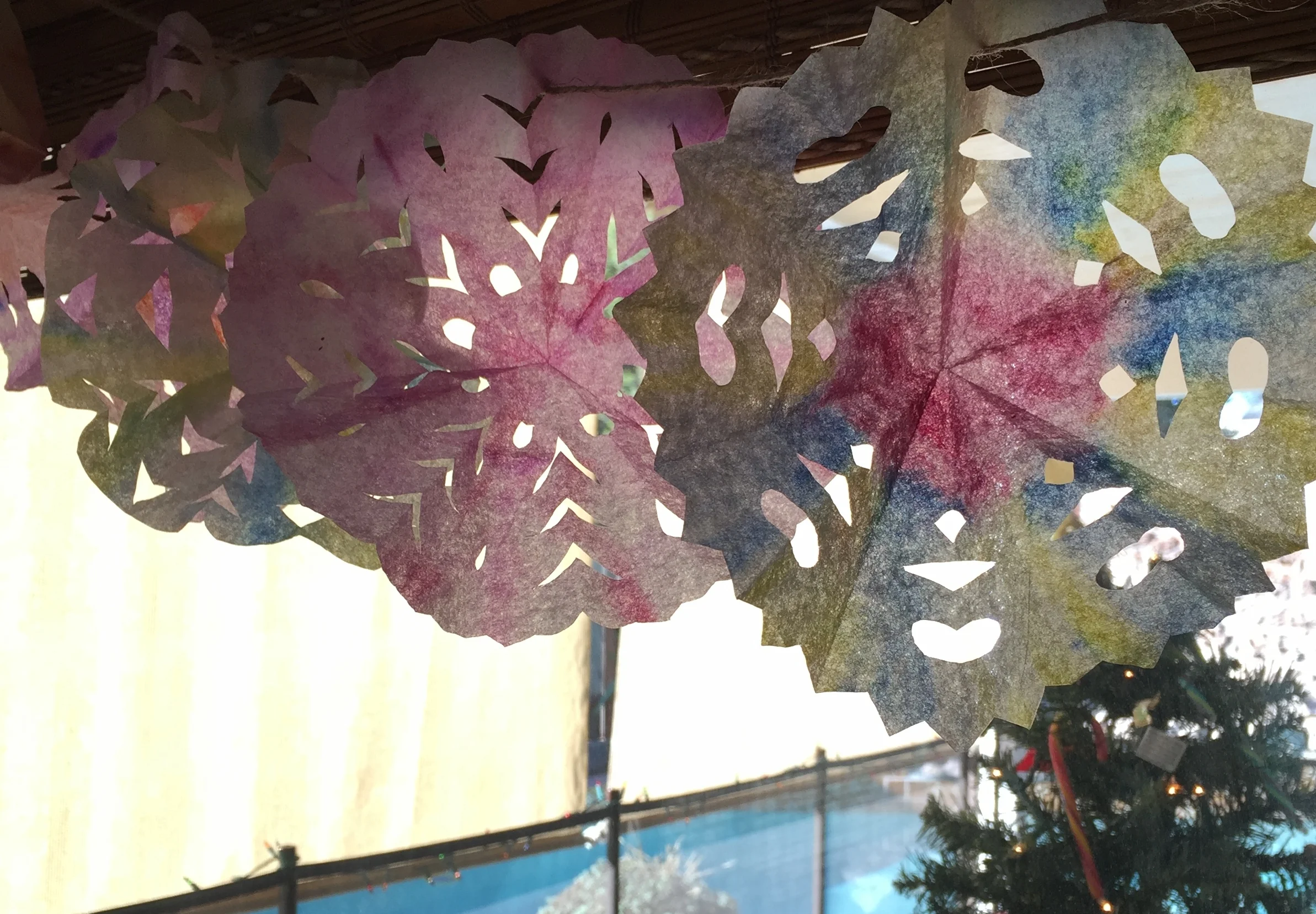 Colorful Coffee Filter Snowflakes