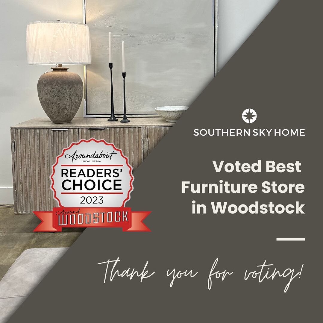 We are thrilled to announce that we have been named winners in the Furniture Store category for the @around_woodstock 2023 Readers&rsquo; Choice Awards!&nbsp;THANK YOU to our amazing customers for voting for us and for supporting our small business. 