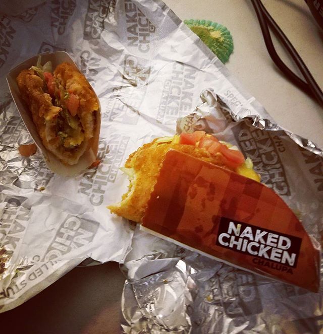 Plus 1 to hijinks tries the naked chicken chalupa.  Why are we eating this?  Listen to our episode to find out. #tacobell