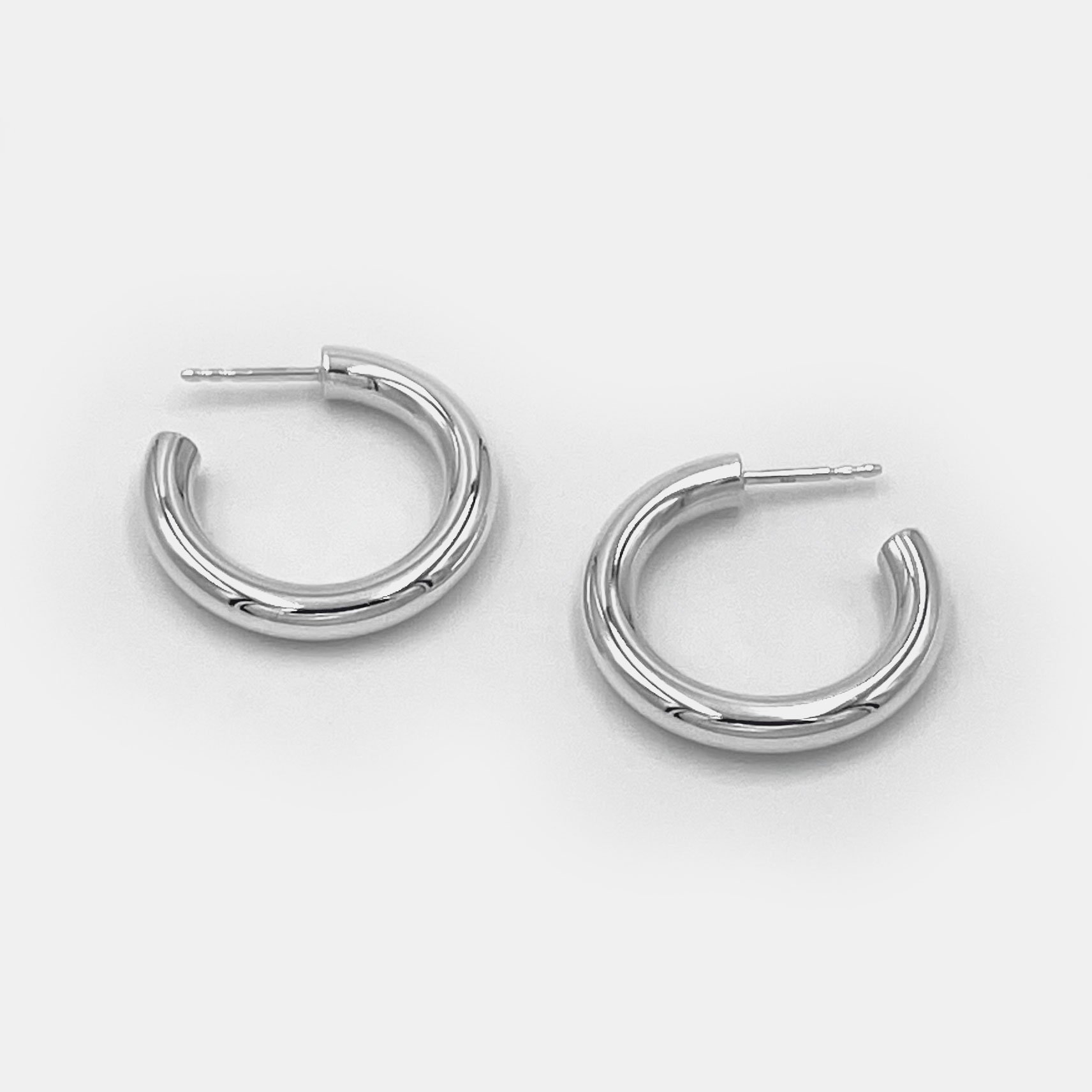 hand-forged 4mm silver wire c-hoops