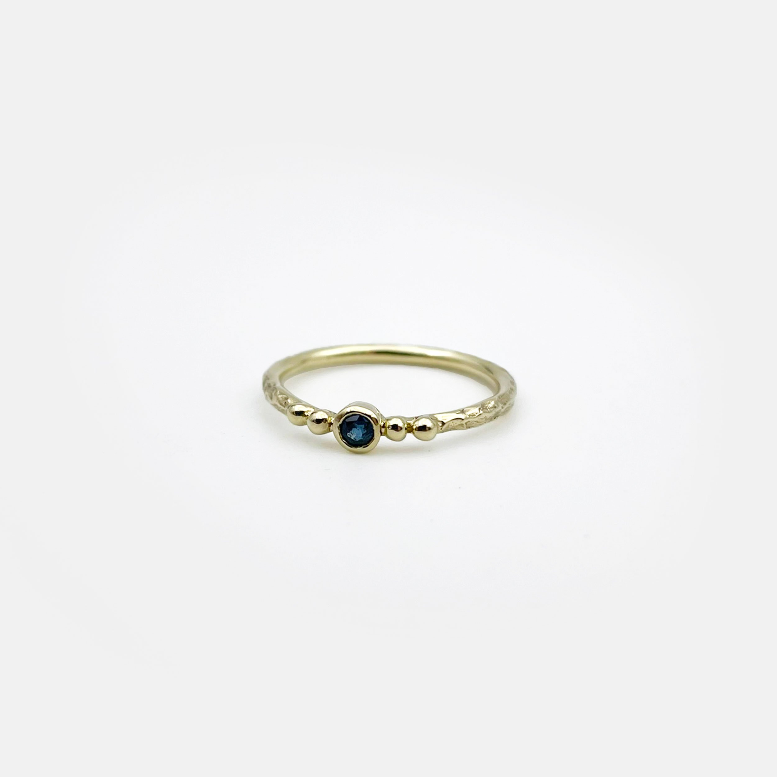 14k yellow gold engagement ring with sapphire