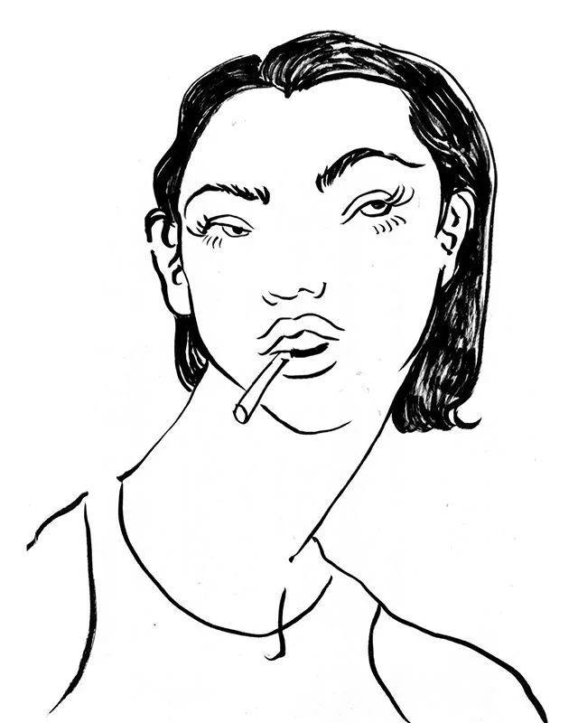 ◼️◾️▪️▫️◽️◻️
.
.
.
.
#inktober #bnw #brushpen #lesbehonest #tbt #cigarettebreak #sketchbook #illustration