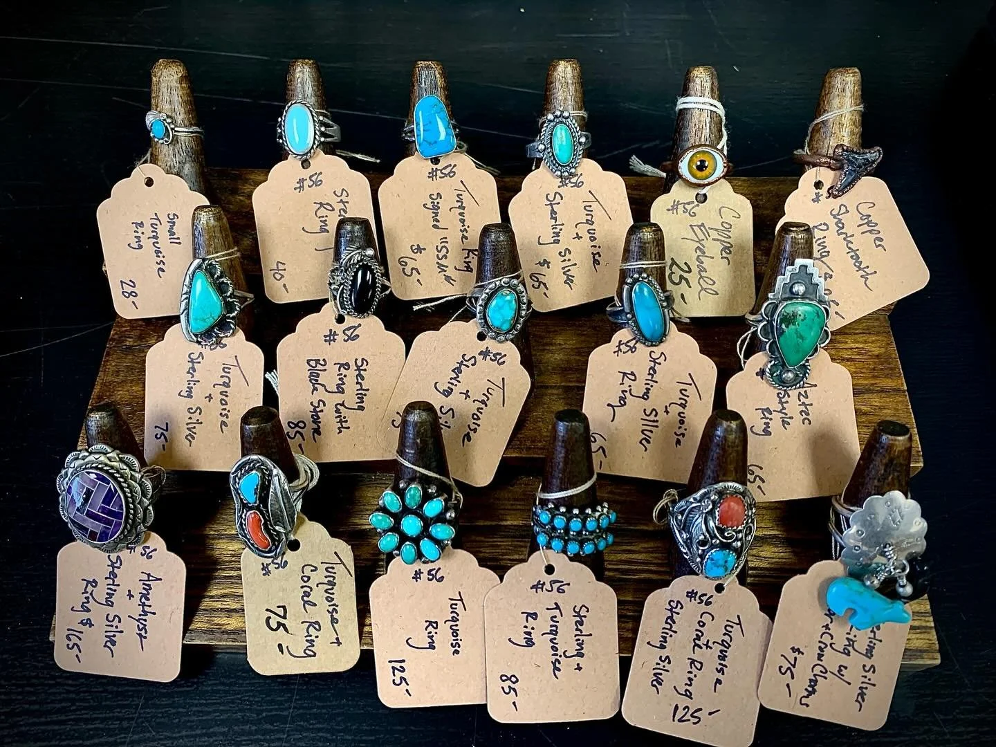 Just added a sweet pile of vintage turquoise to the front counter at Corning Antiques &amp; More! 🩵