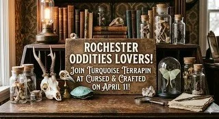 What? A curated oddities and curiosities market.
Where? Hinterland Tattoo Studio - 60 Browns Race Road, Rochester, NY
When? April 11, 2026 10-4