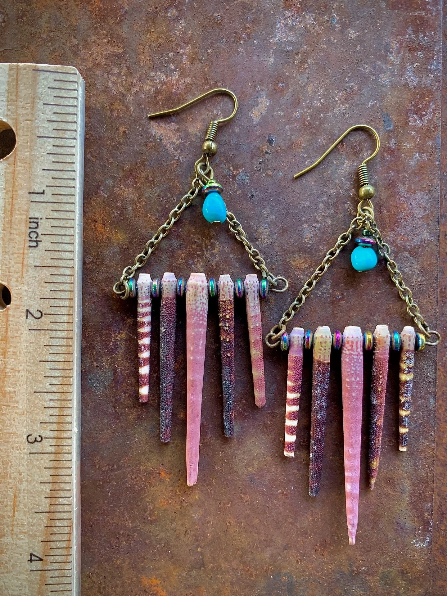 Sea Urchin Spine Earrings with ruler.jpg
