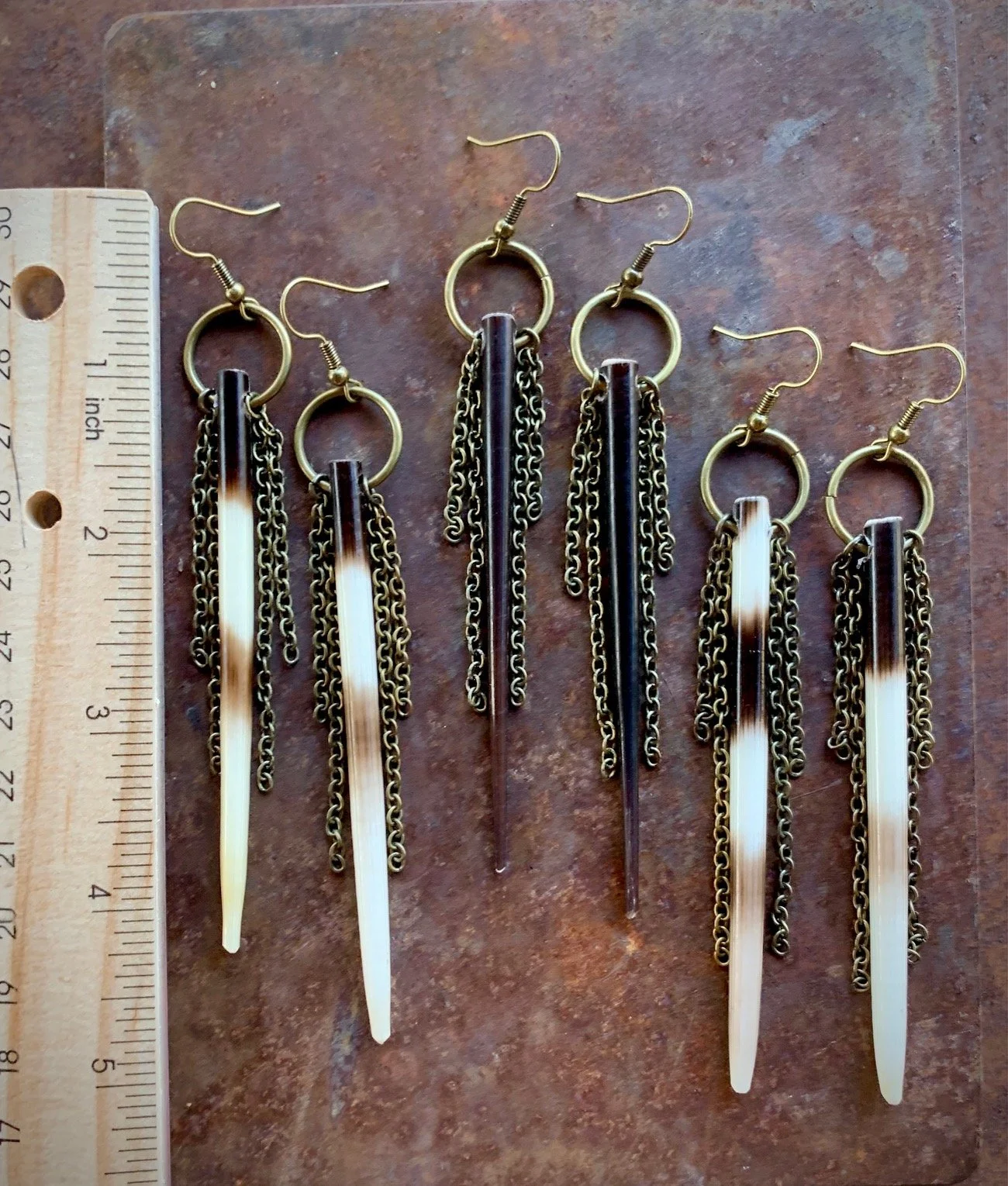 Porcupine Quill Earrings with Ruler.jpg