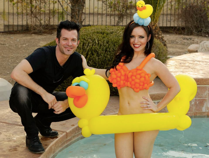 Photo by Richard faverty | Model mistie knight posing with a nifty balloons original balloon bikini
