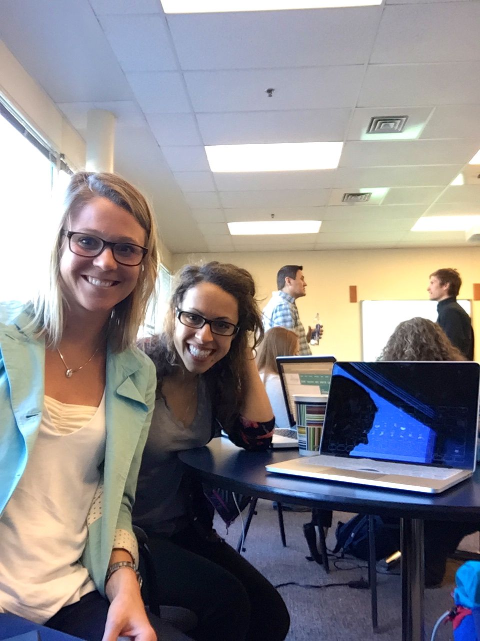 Back to school with some of my teammates, Rosie Frankowski and David Norris. 