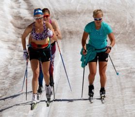 Enjoying some kilometers with our "rookie", Hannah Halvorsen. 