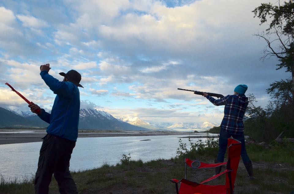 Practicing for my next career, in Biathlon.