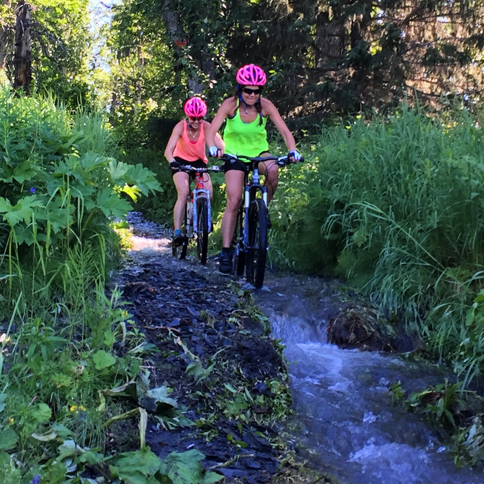 Working on my balance when the creek decides the best path is down the trail. 