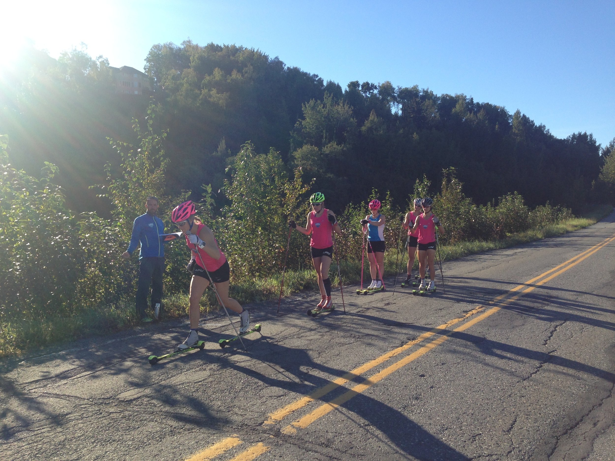 Starting on the final day of our APU rollerski mini-tour... working on my uphill pain tolerance!