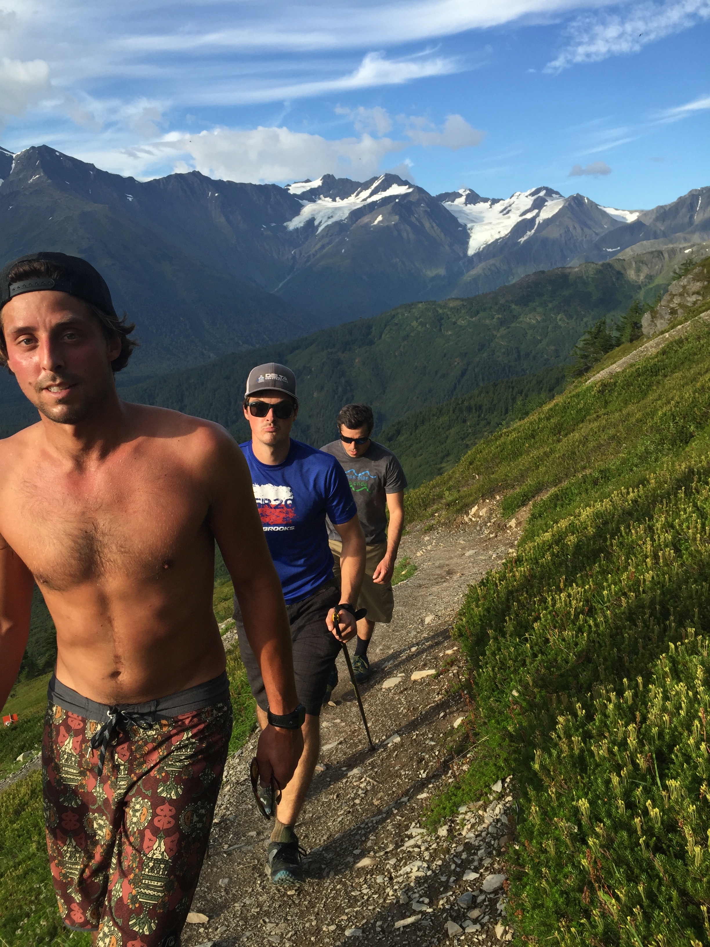 Enjoying some uphill hiking with the french boys on the first sunny day!!