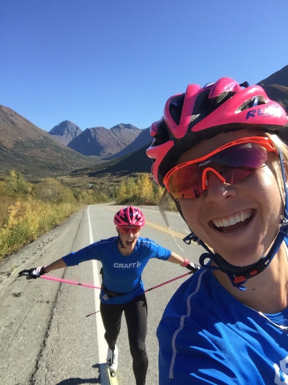 Taking a long rollerski trip from Trunk Road to the top of Hatchers Pass.