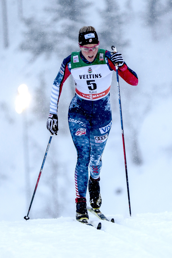 Discovering the pain cave again! Big shout out to Jack Novak for giving me a pair of his perfectly soft, worn in, size large ski boots so that my feet can recover! (Ski Trax/Nordic Focus photo)