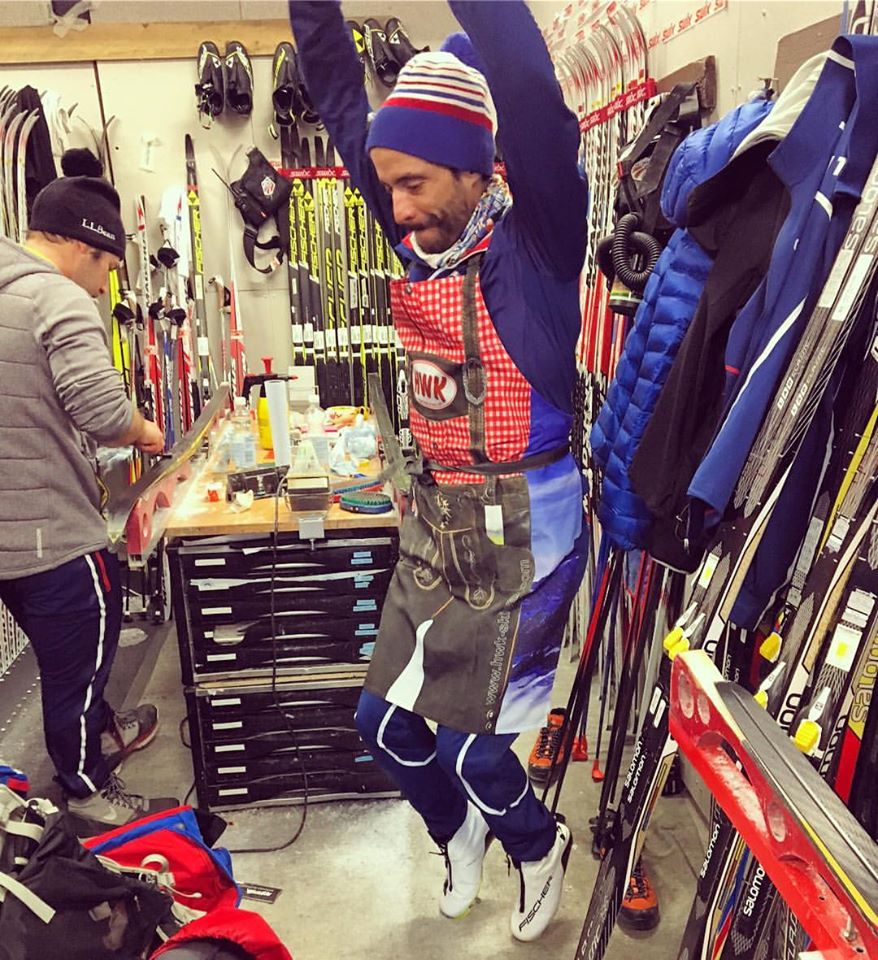 In the meantime, my amazing and silly wax technician, JP, is "wearing in" and softening my new boots for me.