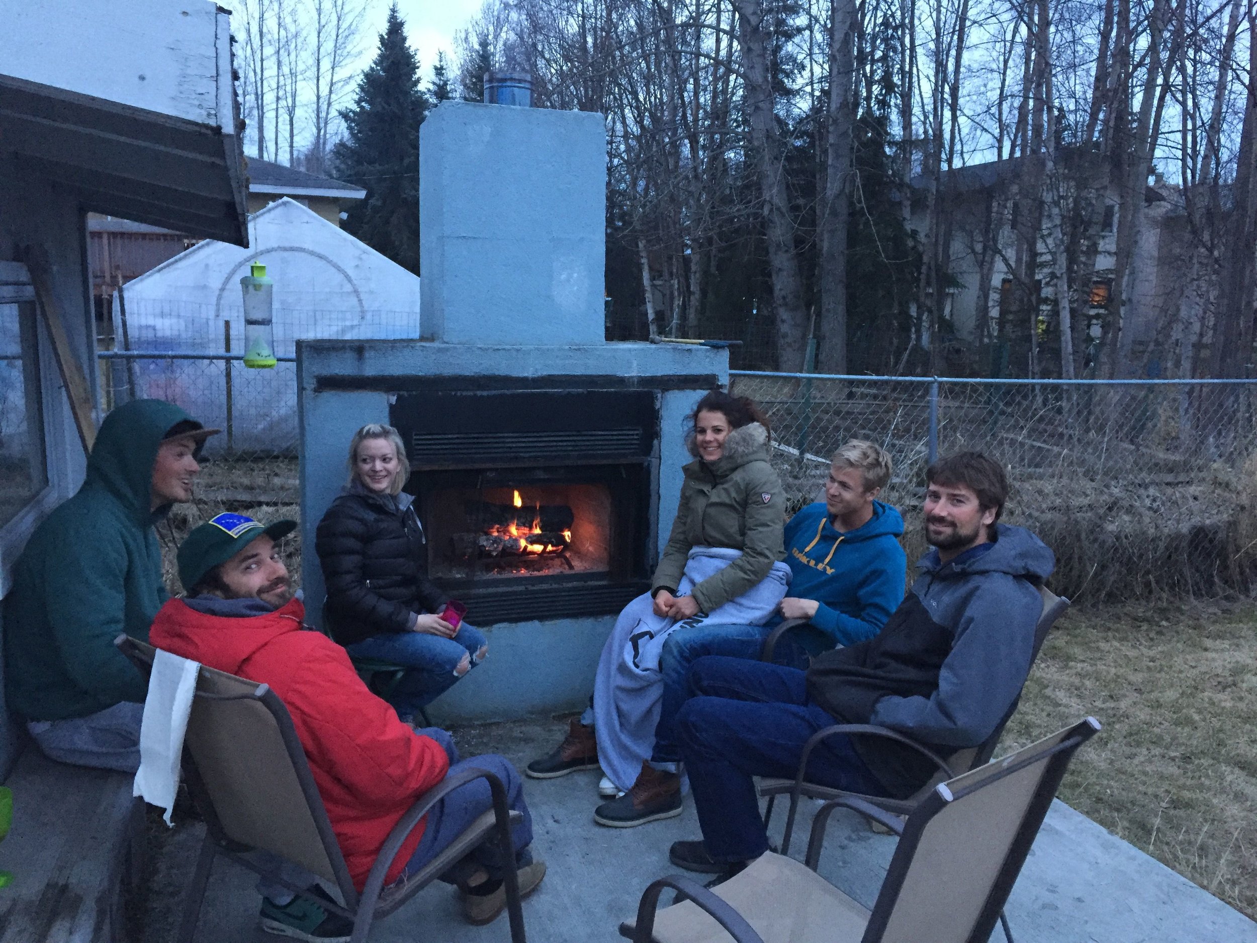 Alaska past-time activity... campfire catch up's. 
