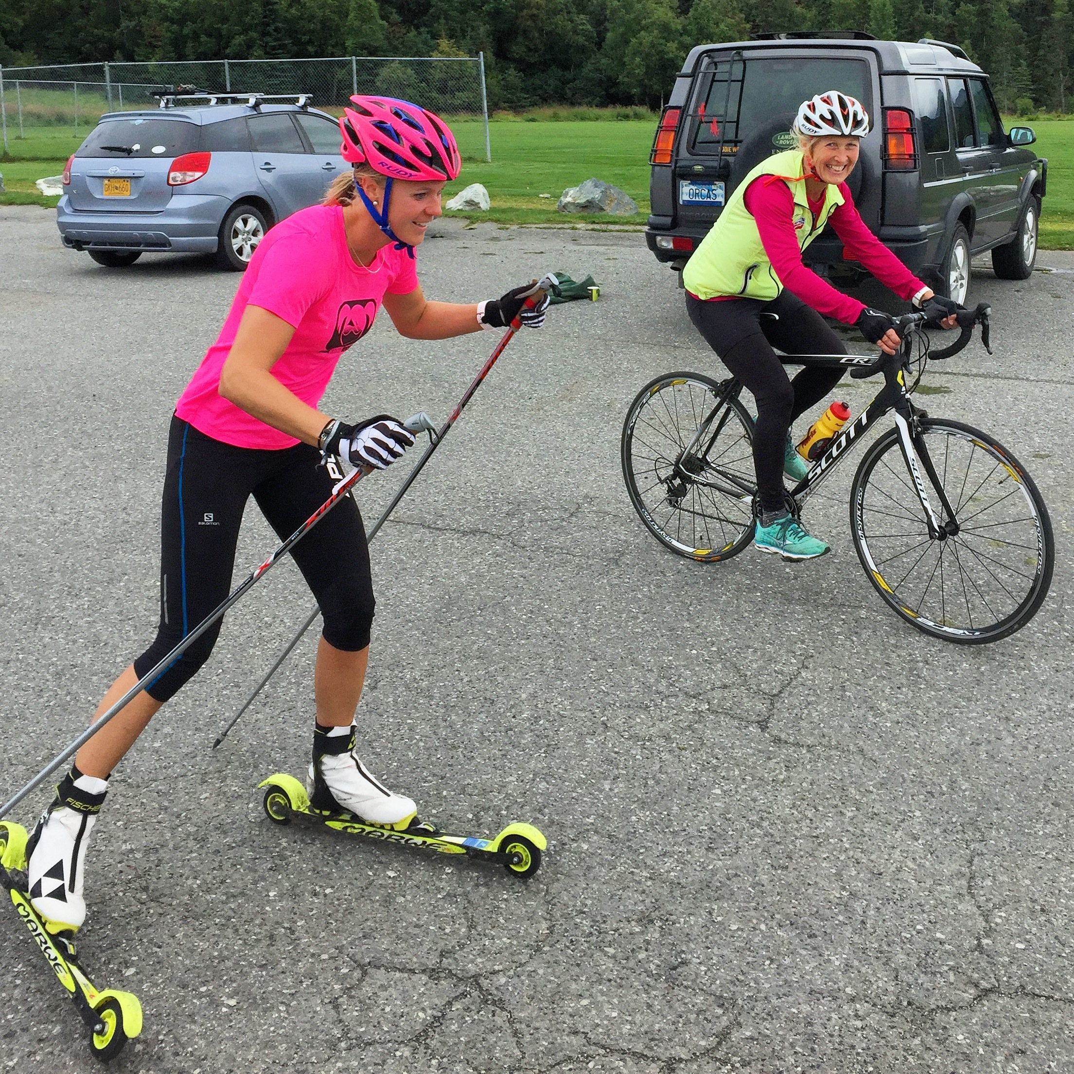Pushing mom up Clarks Valley climb 4 times!