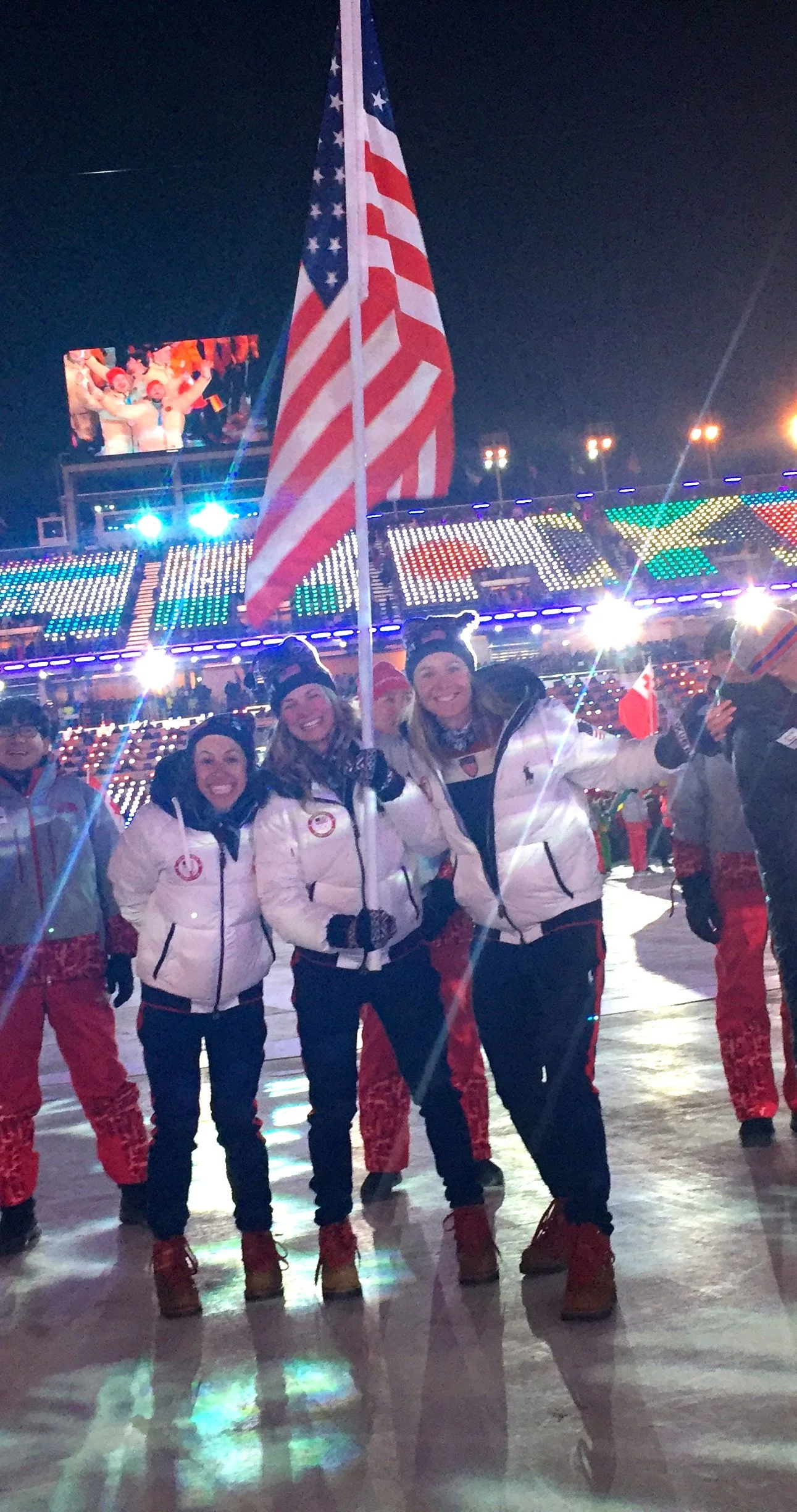 Really cool to see Jessie get selected as the closing ceremonies flag bearer!