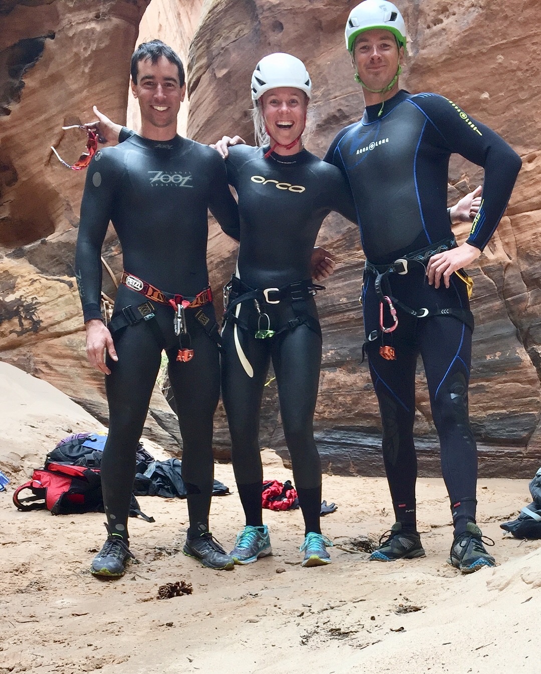 Dream Team, ready to take on the cold water at the bottom!