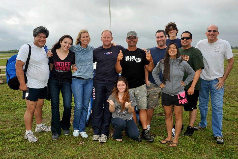 Greg with his students at Skydive Miami.