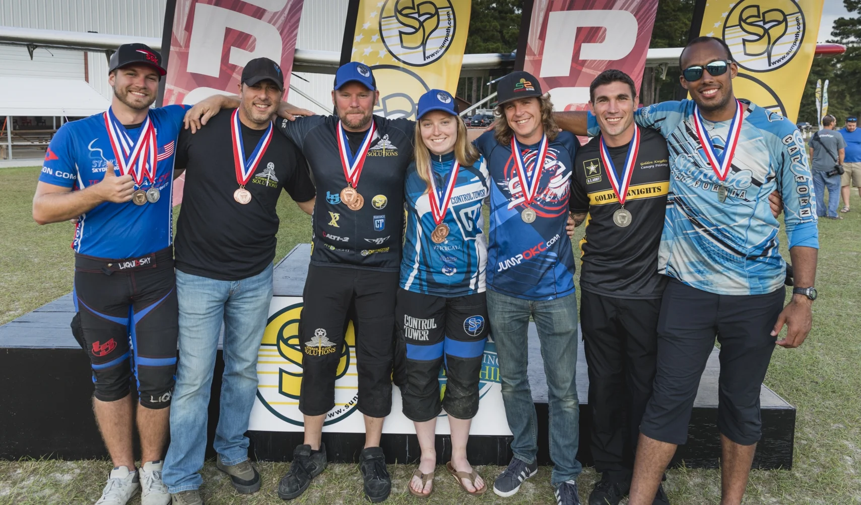 2017 USPA National medal winners and students of Superior Flight Solutions From left to right: Alex Hard, Peter Lubrano, Greg Windmiller, Logan Donovan, Ben Crooch, Jared Zell, Scott Robinson. 