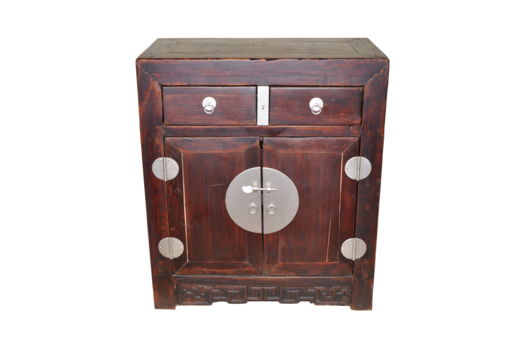 natural finish nickel hardware chinese cabinet