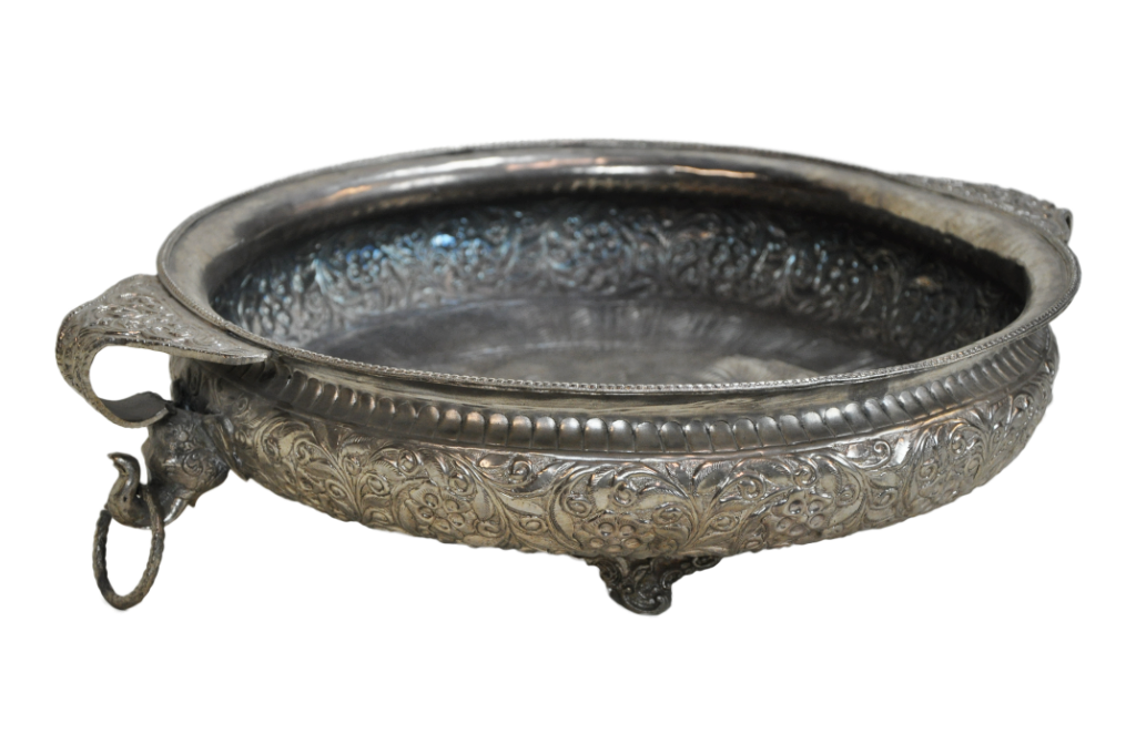 decorative silver indian elephant dish