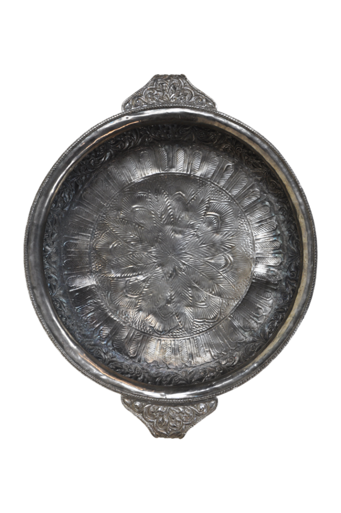 decorative silver indian elephant dish