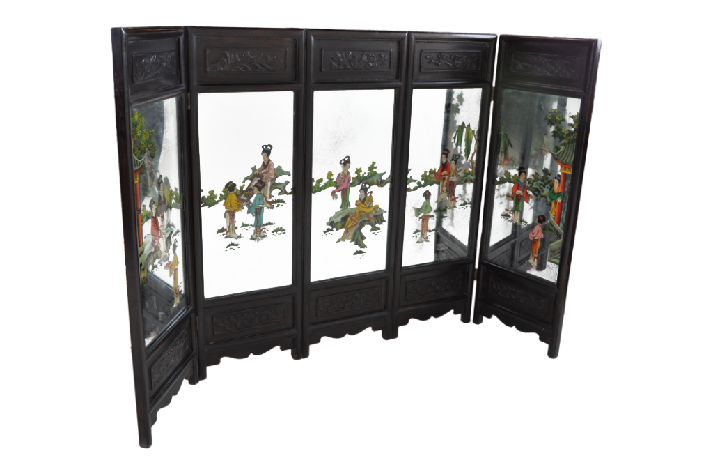 court ladies painted mirror
