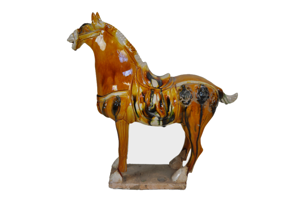 tang dynasty horse ceramic chinese yellow