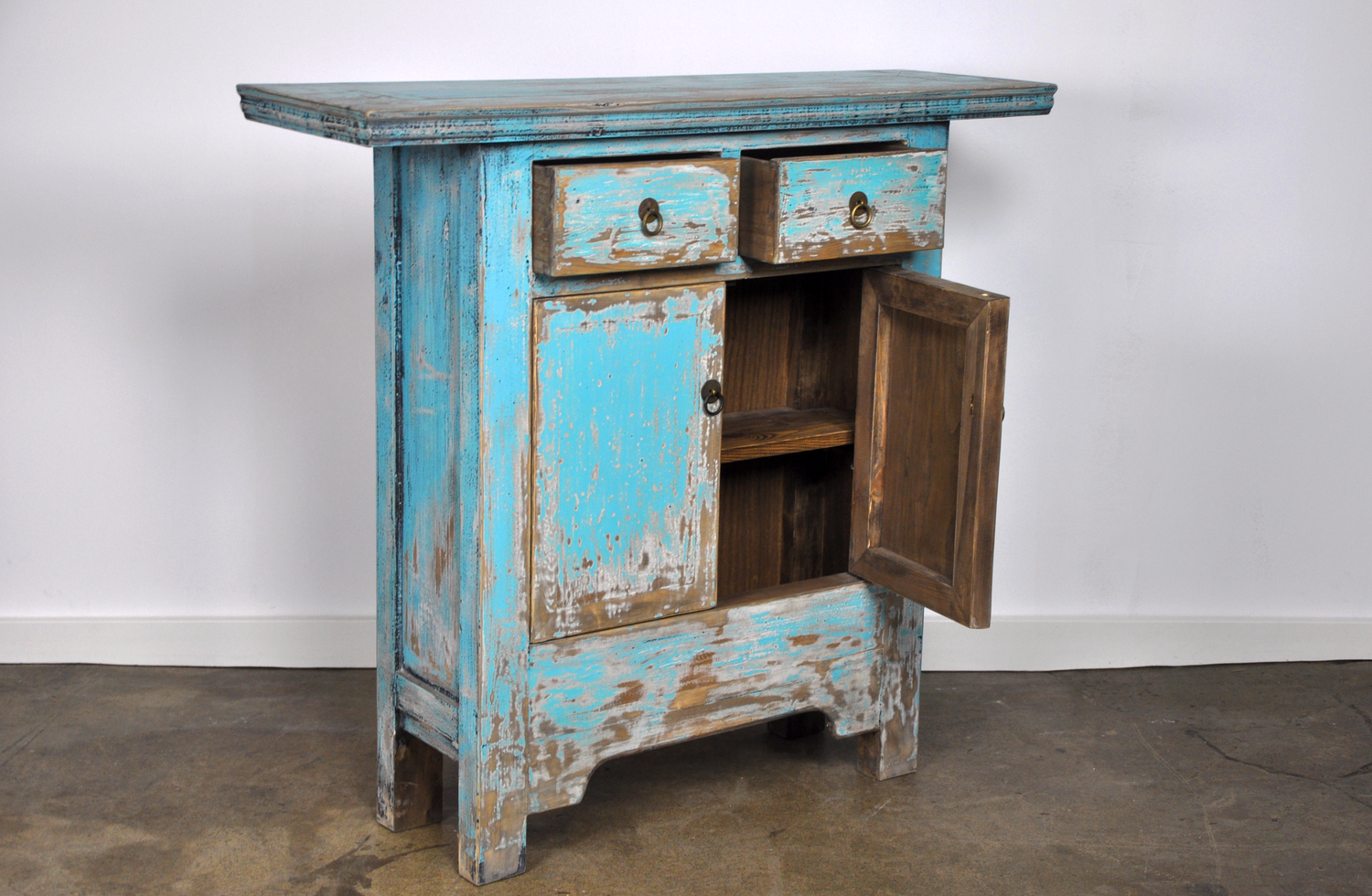Faded Robins Egg Blue Altar Cabinet Asia America Furniture