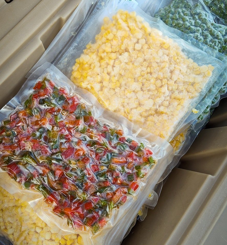 We'll be open tomorrow, Friday 11/8 and Saturday 11/9 from 11am - 5pm at our usual location at Glen's. 

Stop by for our deer camp ready frozen corn! It's the perfect heat and eat side! 

We also have pre-diced frozen bell peppers and our frozen peas