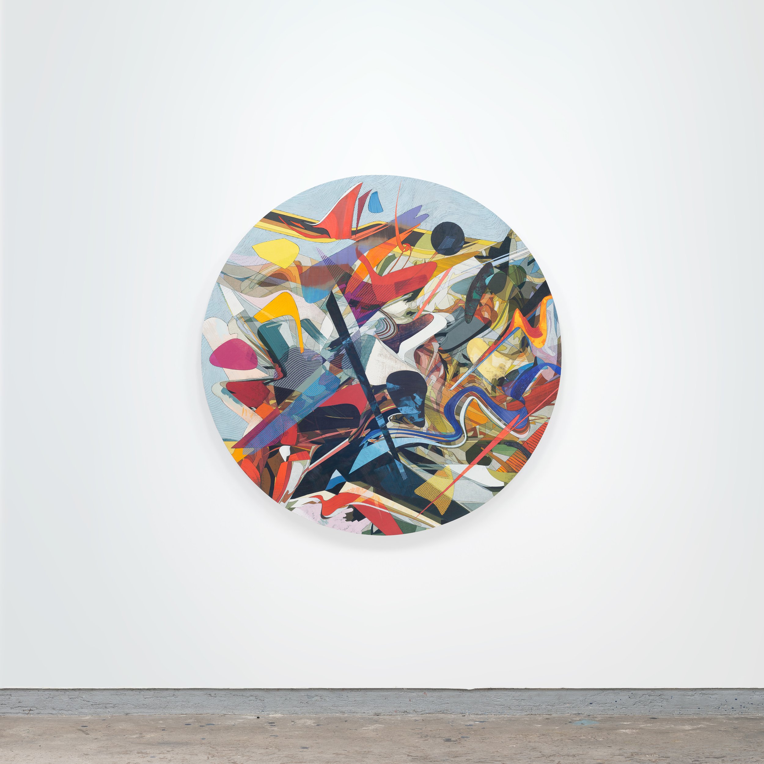 Paisaje en la Neblina, Oil & Acrylic on Linen mounted on Panel, Ø150 cm, 2023 by Omar Rodriguez-Graham-Muro.jpg