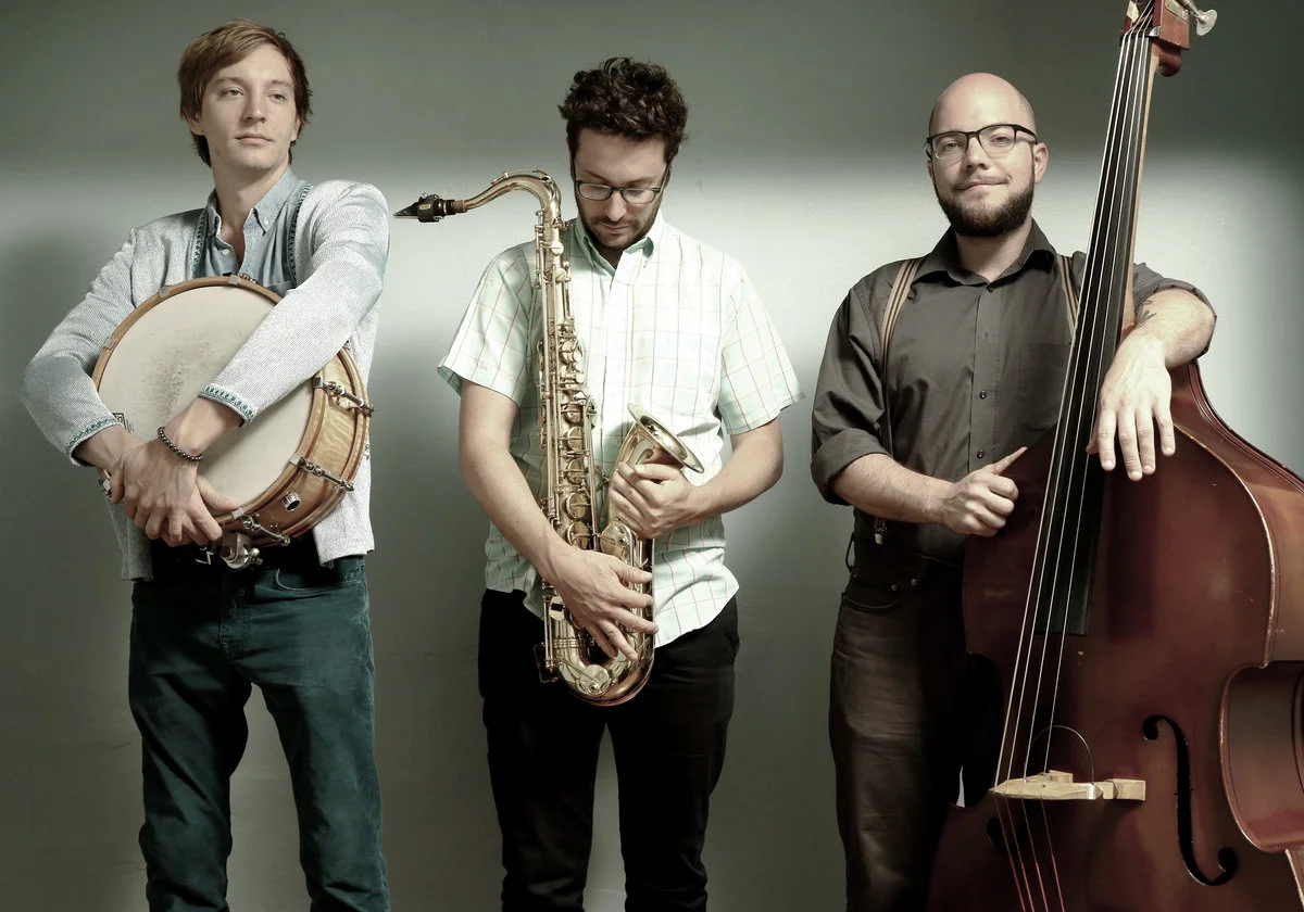 Shawn Myers, drums. Byron Asher, tenor saxophone/clarinet. Trey Boudreaux, bass. 