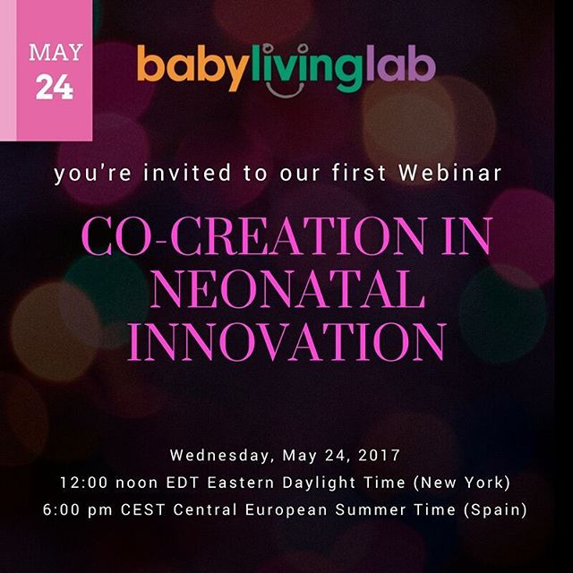 Our first free webinar!
#cocreation in #neonatal innovation
Join us Wednesday May 24th 12:00pm EDT ( New York)/18:00 CEST (Spain)
A primer on the #cocreation process changing how we redesign #healthcare products and services.
Feel like sitting in wit