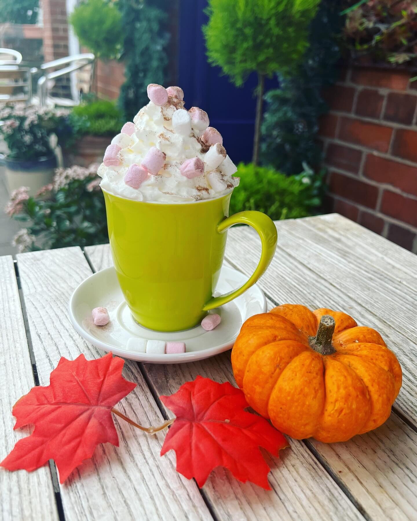 Autumn is coming. 🍂🍁 pumpkin spice hot chocolate @auberginecafewk @westkirby