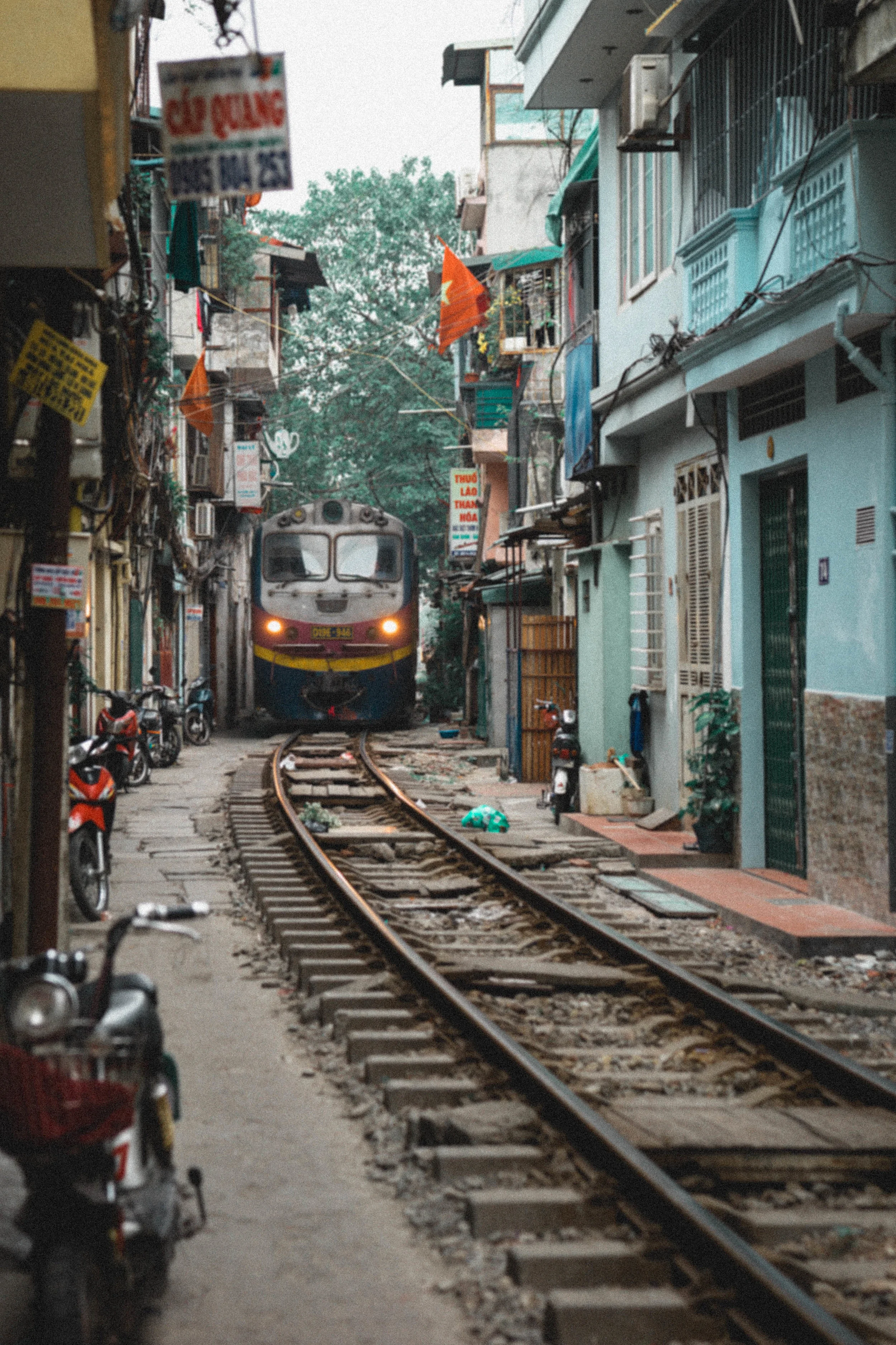Residential train streets of Hanoi