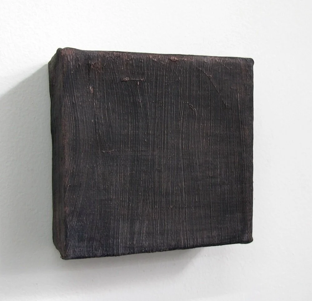 SWEEP Oil, chalk, canvas, wooden support 10 x 10.5 x 4 cm. 2017