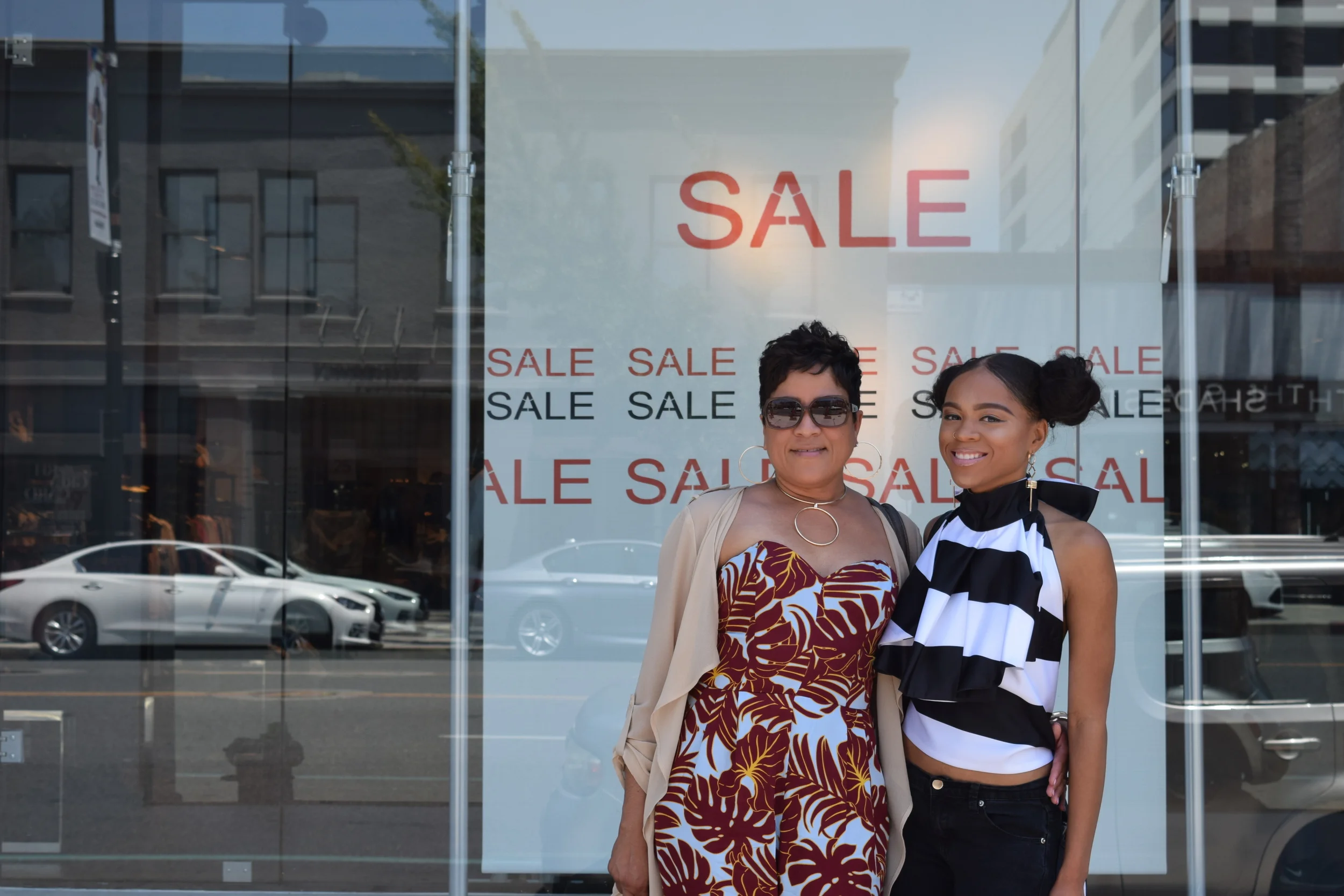 Me and my baby girl in old town Pasadena stopping to take a few pics in front of Zara's!