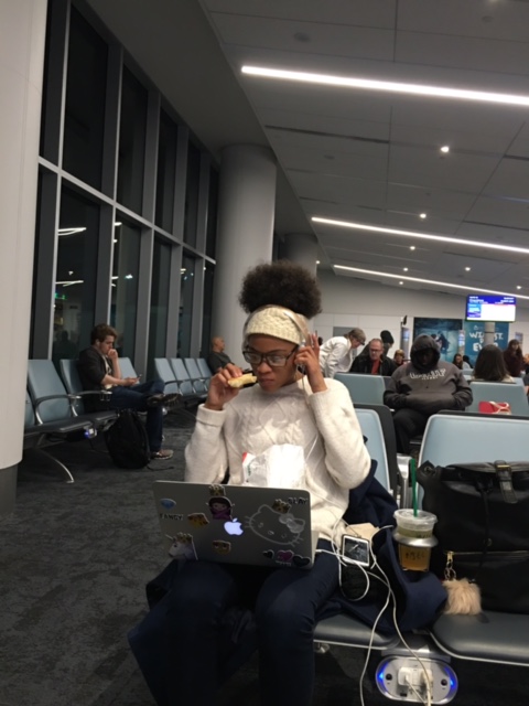 Babygirl wasn't to happy about that early morning flight! LOLLL