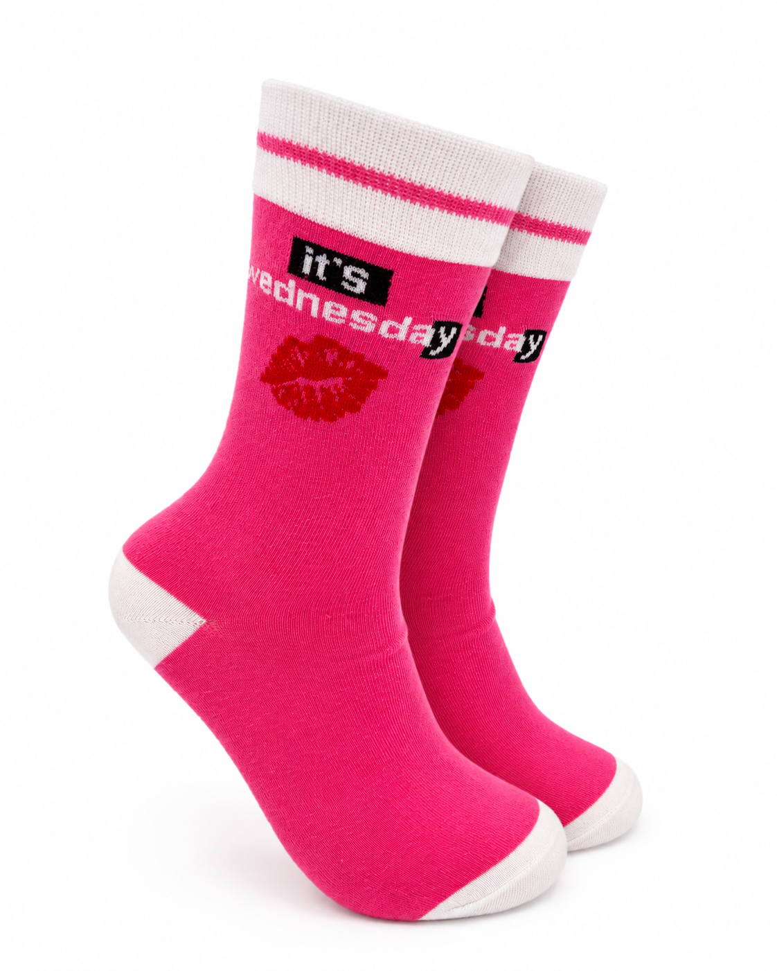 Pink It's Wednesday theatre socks