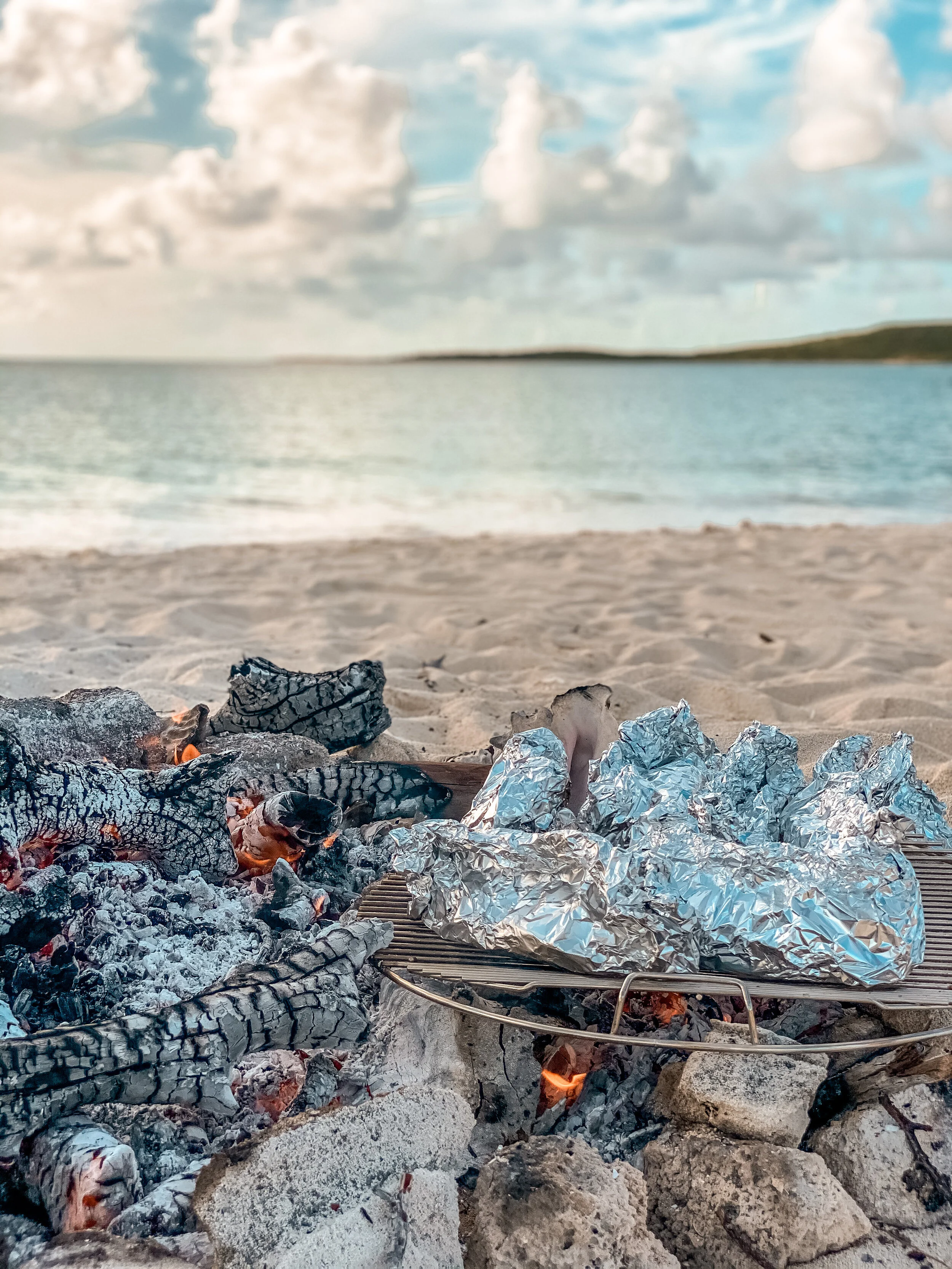  Found the best restaurant on the island! Fresh fish on the grill at sunset.  