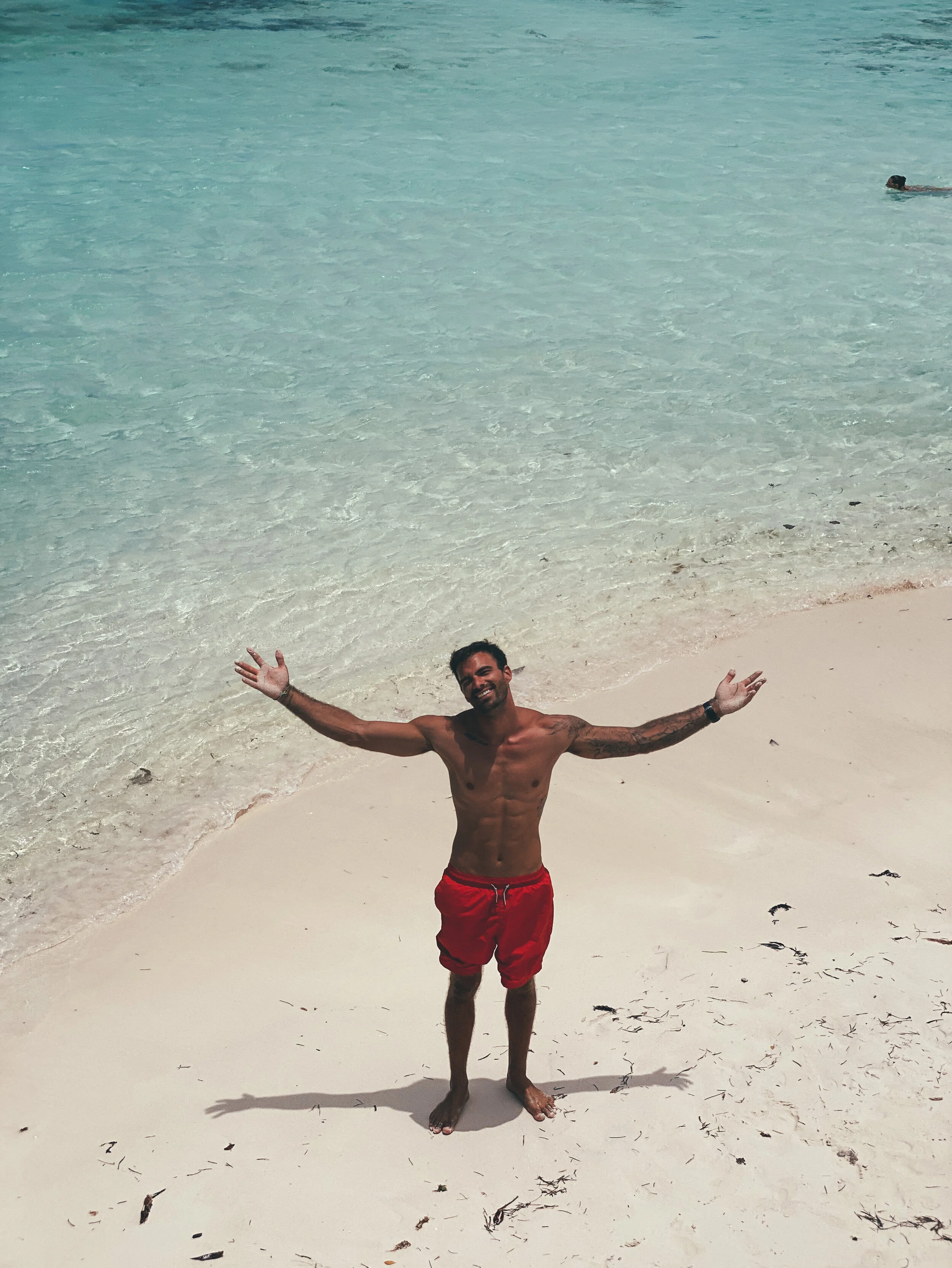  David Langlois posing for me on the beach at Dean’s Blue Hole.  