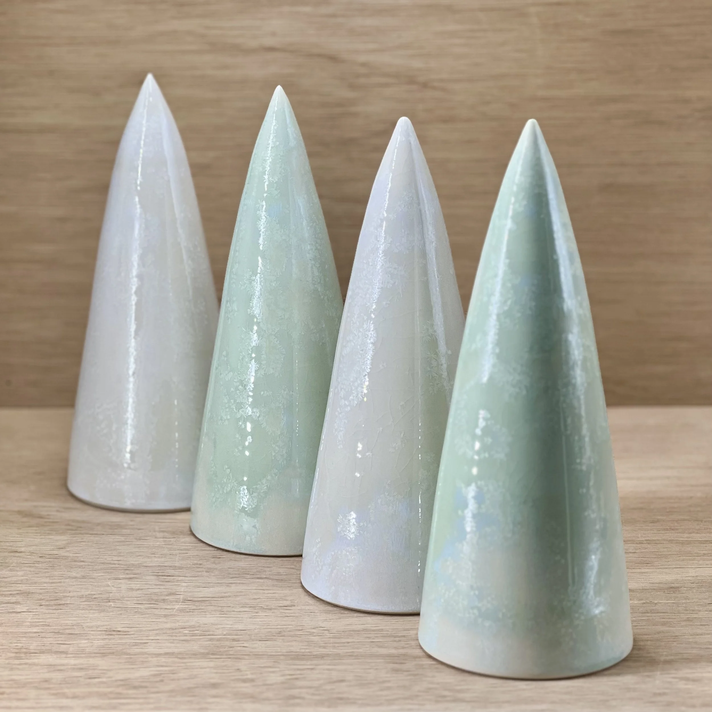 Ceramic Holiday Trees - Snowflake Crystals