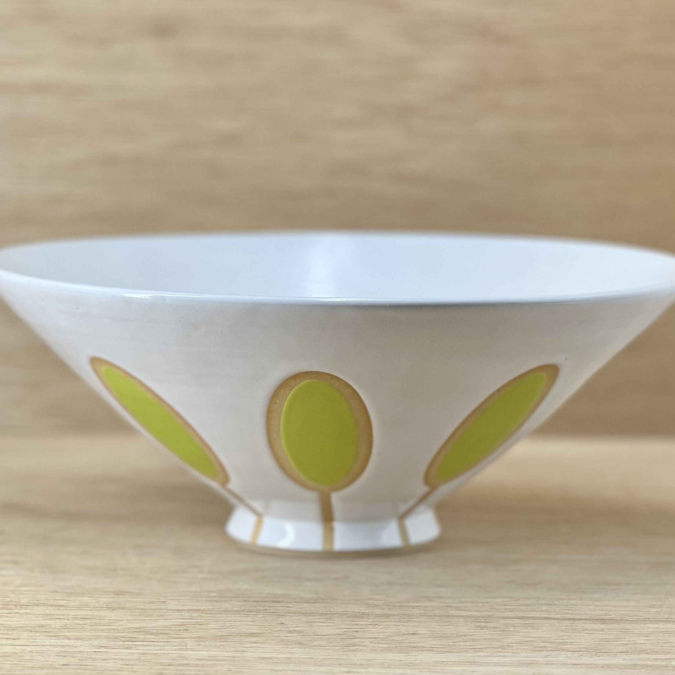 Serving Bowl - Midcentury Ovals, Chartreuse
